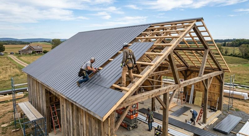 Barn Roof Installation in Sunapee, NH