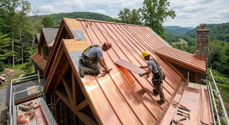 Copper Roof Installation in Sunapee, NH
