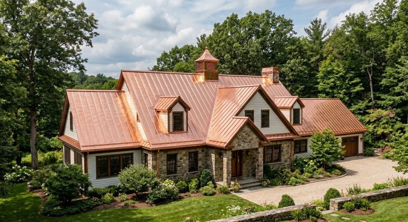 Copper Roof Replacement in Sunapee, NH